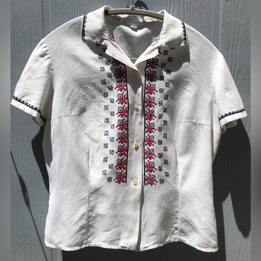Vintage Embroidered Cotton Shirt